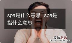 spa是什么意思spa是指什么意思