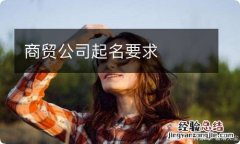 商贸公司起名要求