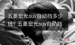 五菱宏光suv自动挡多少钱? 五菱宏光suv自动挡多少钱一台