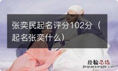 起名张奕什么 张奕民起名评分102分