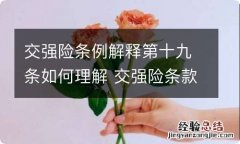 交强险条例解释第十九条如何理解 交强险条款第19条