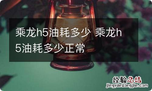 乘龙h5油耗多少 乘龙h5油耗多少正常