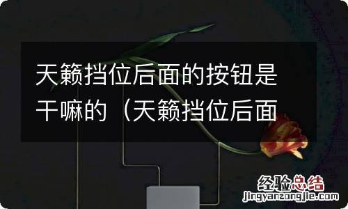 天籁挡位后面的按钮是干嘛的呀 天籁挡位后面的按钮是干嘛的