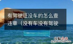 没有车没有驾驶证违章怎么查 有驾驶证没车的怎么查违章