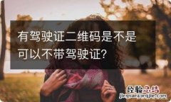 有驾驶证二维码是不是可以不带驾驶证？