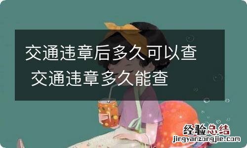 交通违章后多久可以查 交通违章多久能查