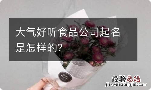 大气好听食品公司起名是怎样的？