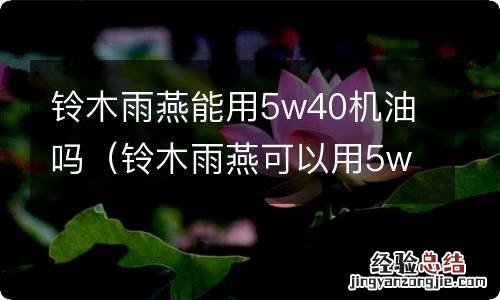 铃木雨燕可以用5w30机油么 铃木雨燕能用5w40机油吗