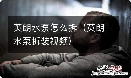 英朗水泵拆装视频 英朗水泵怎么拆