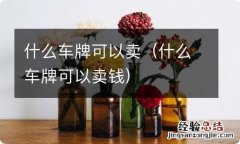 什么车牌可以卖钱 什么车牌可以卖