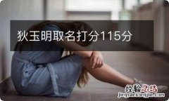 狄玉明取名打分115分