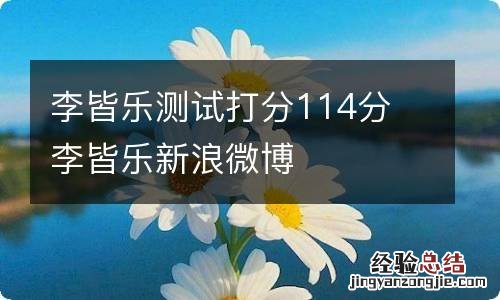 李皆乐测试打分114分 李皆乐新浪微博