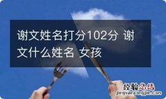 谢文姓名打分102分 谢文什么姓名 女孩