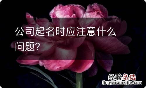 公司起名时应注意什么问题？