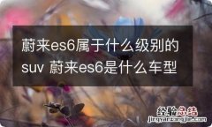 蔚来es6属于什么级别的suv 蔚来es6是什么车型