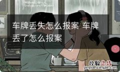 车牌丢失怎么报案 车牌丢了怎么报案