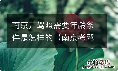 南京考驾照新规 南京开驾照需要年龄条件是怎样的