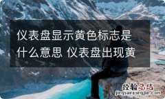 仪表盘显示黄色标志是什么意思 仪表盘出现黄色仪表盘