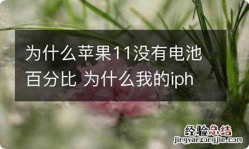 为什么苹果11没有电池百分比 为什么我的iphone11没有电池百分比