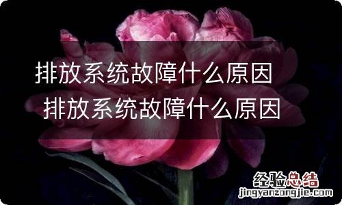 排放系统故障什么原因 排放系统故障什么原因怎么处理传奇