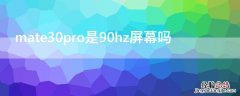 mate30pro是90hz屏幕吗