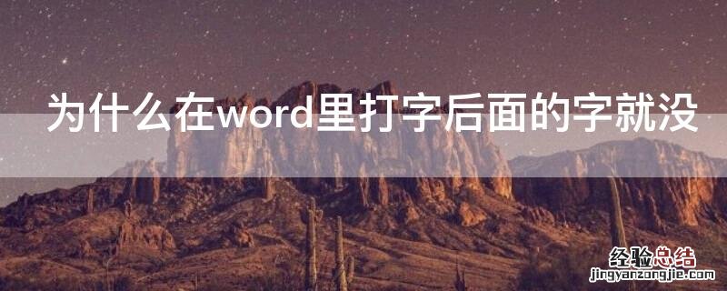 word上面打字时后面的字怎么没有了 为什么在word里打字后面的字就没