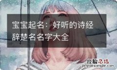 宝宝起名：好听的诗经辞楚名名字大全