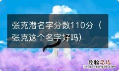 张克这个名字好吗 张克潜名字分数110分