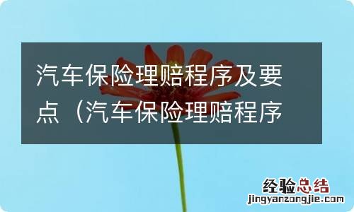 汽车保险理赔程序及要点毕业论文 汽车保险理赔程序及要点