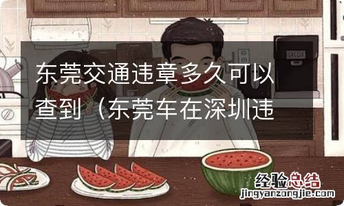 东莞车在深圳违章多久能查出来 东莞交通违章多久可以查到