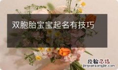 双胞胎宝宝起名有技巧