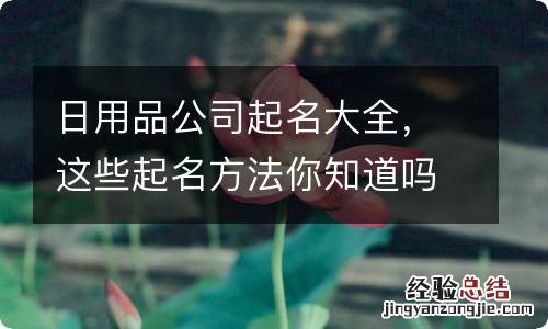 日用品公司起名大全,这些起名方法你知道吗