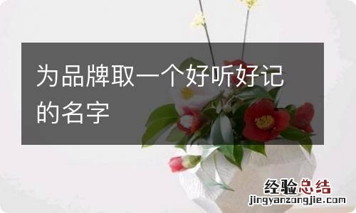 为品牌取一个好听好记的名字