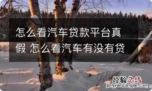 怎么看汽车贷款平台真假 怎么看汽车有没有贷款