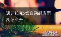 凯迪拉克xt5自动感应雨刷怎么开