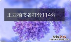 王亚楠书名打分114分