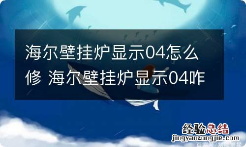 海尔壁挂炉显示04怎么修 海尔壁挂炉显示04咋修