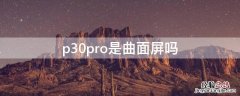 p30pro是曲面屏吗 p30pro是曲面屏还是平面屏