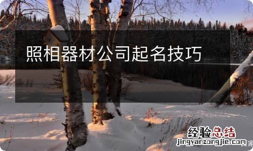 照相器材公司起名技巧