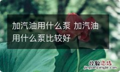 加汽油用什么泵 加汽油用什么泵比较好