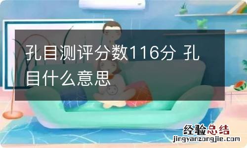 孔目测评分数116分 孔目什么意思