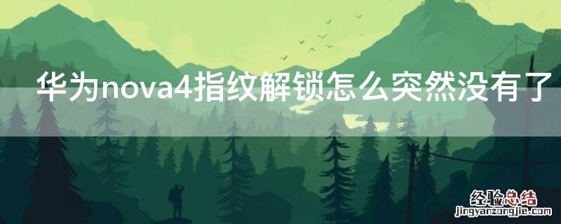 华为nova4指纹解锁怎么突然没有了