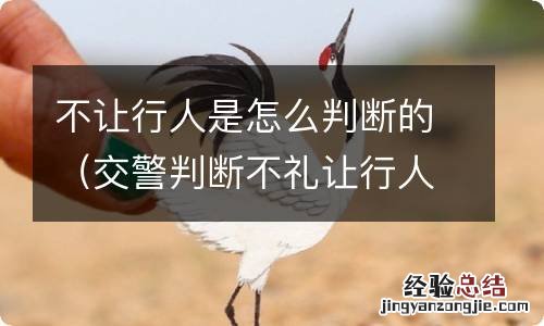 交警判断不礼让行人三张照片 不让行人是怎么判断的