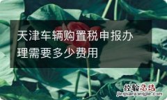 天津车辆购置税申报办理需要多少费用