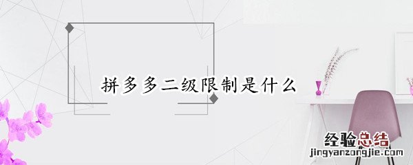 拼多多二级限制是什么会关店铺不 拼多多二级限制是什么