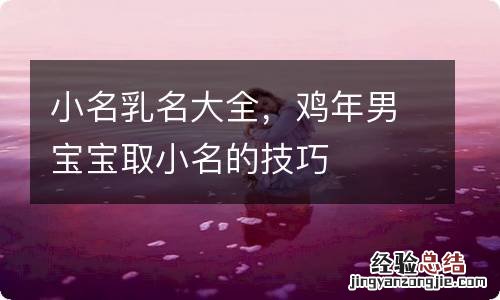 小名乳名大全,鸡年男宝宝取小名的技巧