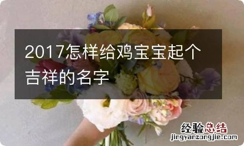 2017怎样给鸡宝宝起个吉祥的名字