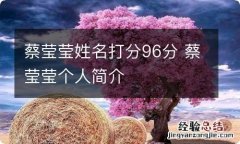 蔡莹莹姓名打分96分 蔡莹莹个人简介