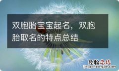 双胞胎宝宝起名，双胞胎取名的特点总结