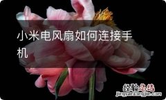 小米电风扇如何连接手机